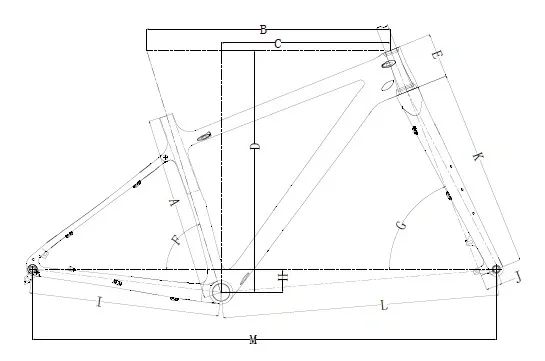 The Jibe Chubber geometry chart drawing.