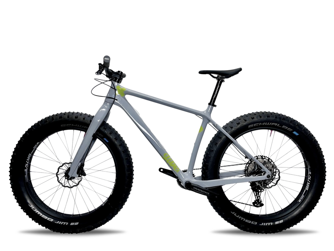 The Jibe Chubber complete bike in the color Cool grey.
