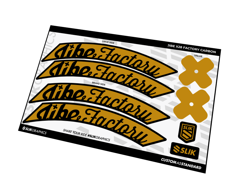 The Jibe Factory X28 Carbon Decal Kit from Slik Graphics