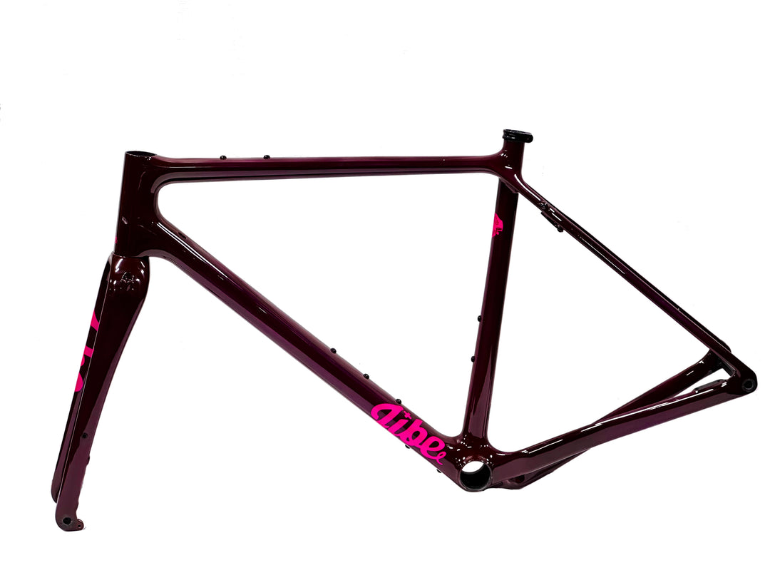 Jibe Doromichi gravel frame in the color Patina Plum.