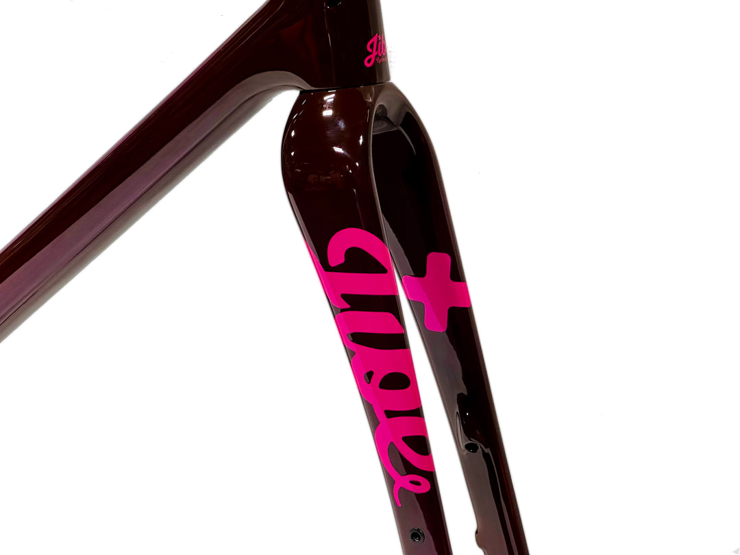 Jibe Doromichi gravel frame in the color Patina Plum.