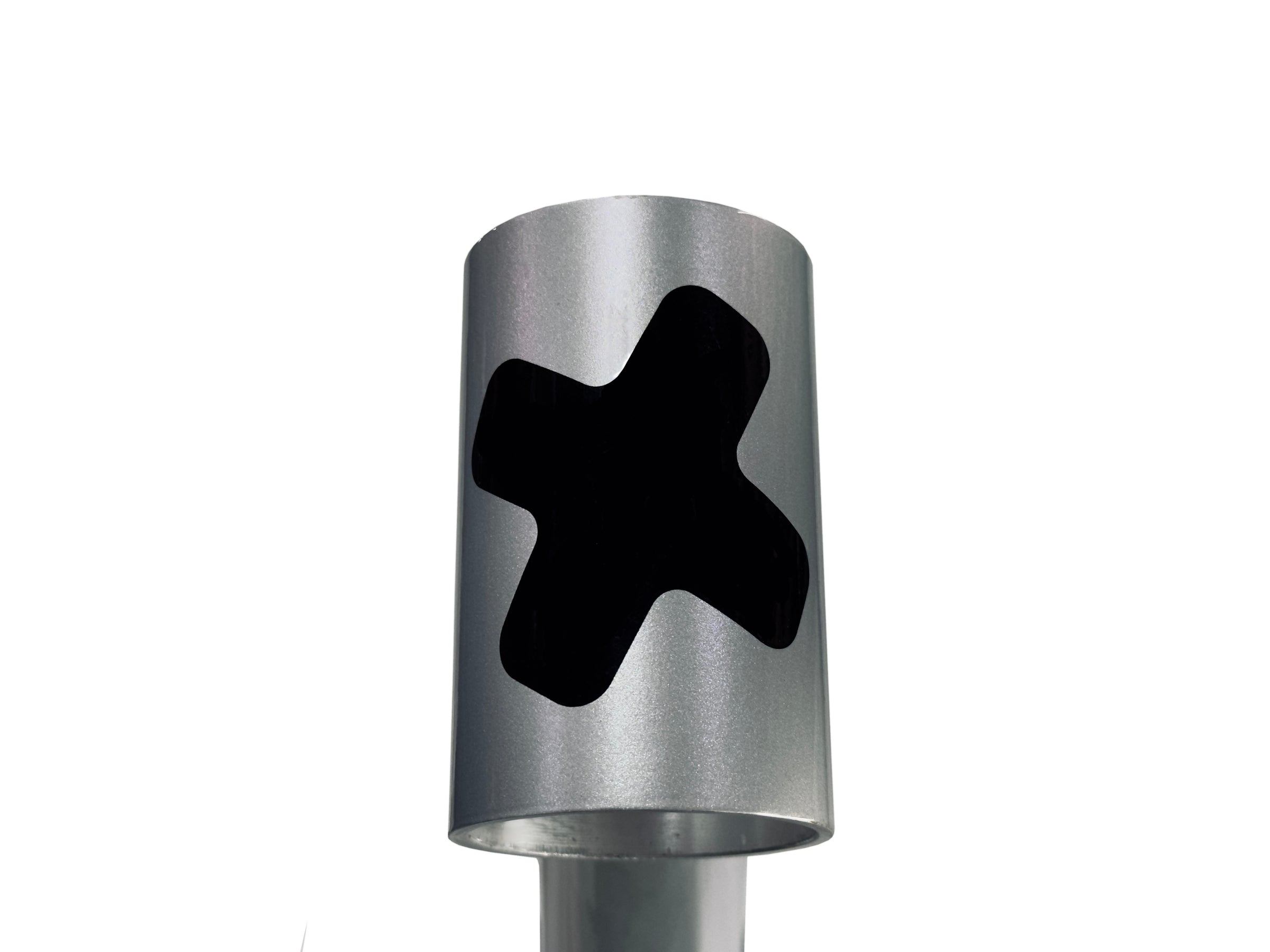 Jibe Firecracker Headtube displaying the large X, in the color moonlight. 