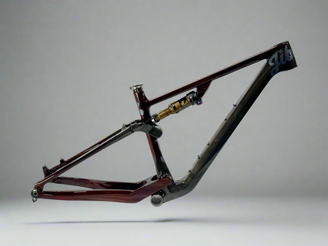 Jester Jester frame in the color Lava Flow with a Fox Float shock