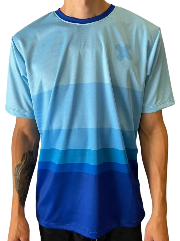 Jibe Trail Jersey Tee | Blue Gradient