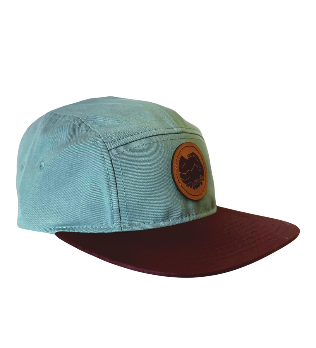 Jibe 5-Panel Hat (Smoke Blue and Maroon)